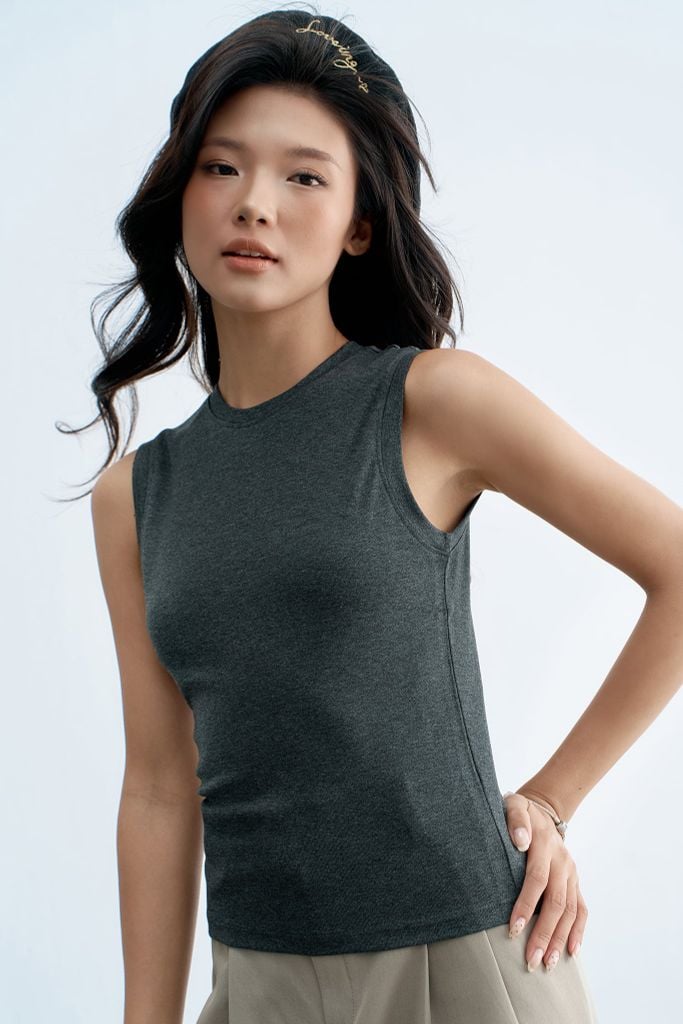 Áo tank top thun tàn đậm