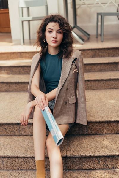 Áo tank top thun màu rêu hun