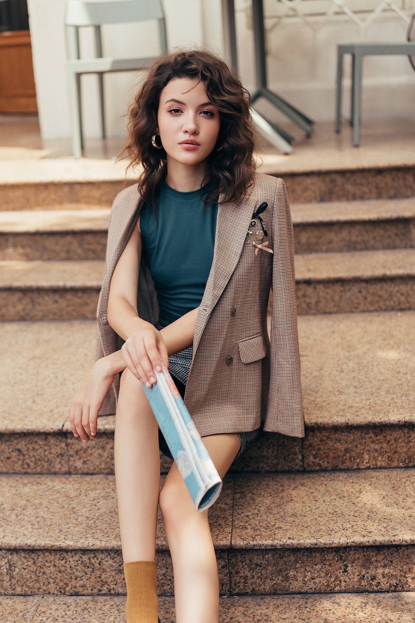 Áo tank top thun màu rêu hun