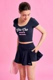  Áo crop top signature in girls club sport - navi 
