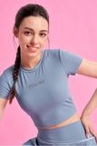  Áo crop top basic girls club - xanh ash blue 