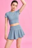  Áo crop top basic girls club - xanh ash blue 