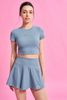 Áo crop top basic girls club - xanh ash blue