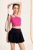 Áo crop top chéo vai - hồng hyper pink