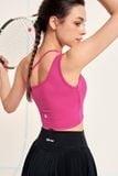  Áo crop top chéo vai - hồng hyper pink 