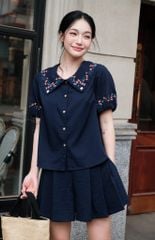  Quần shorts loe giả chân váy xếp ly 