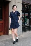  Quần shorts loe giả chân váy xếp ly 