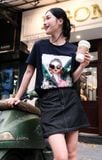 Áo T-shirt navy in Nàng A Mị 