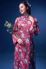 Cát Tường - Set áo dài tơ đèn lồng đỏ may mắn 