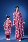  Cát Tường - Set áo dài tơ đèn lồng đỏ may mắn 