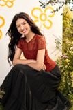  Chân váy maxi tơ nối tầng màu đen 