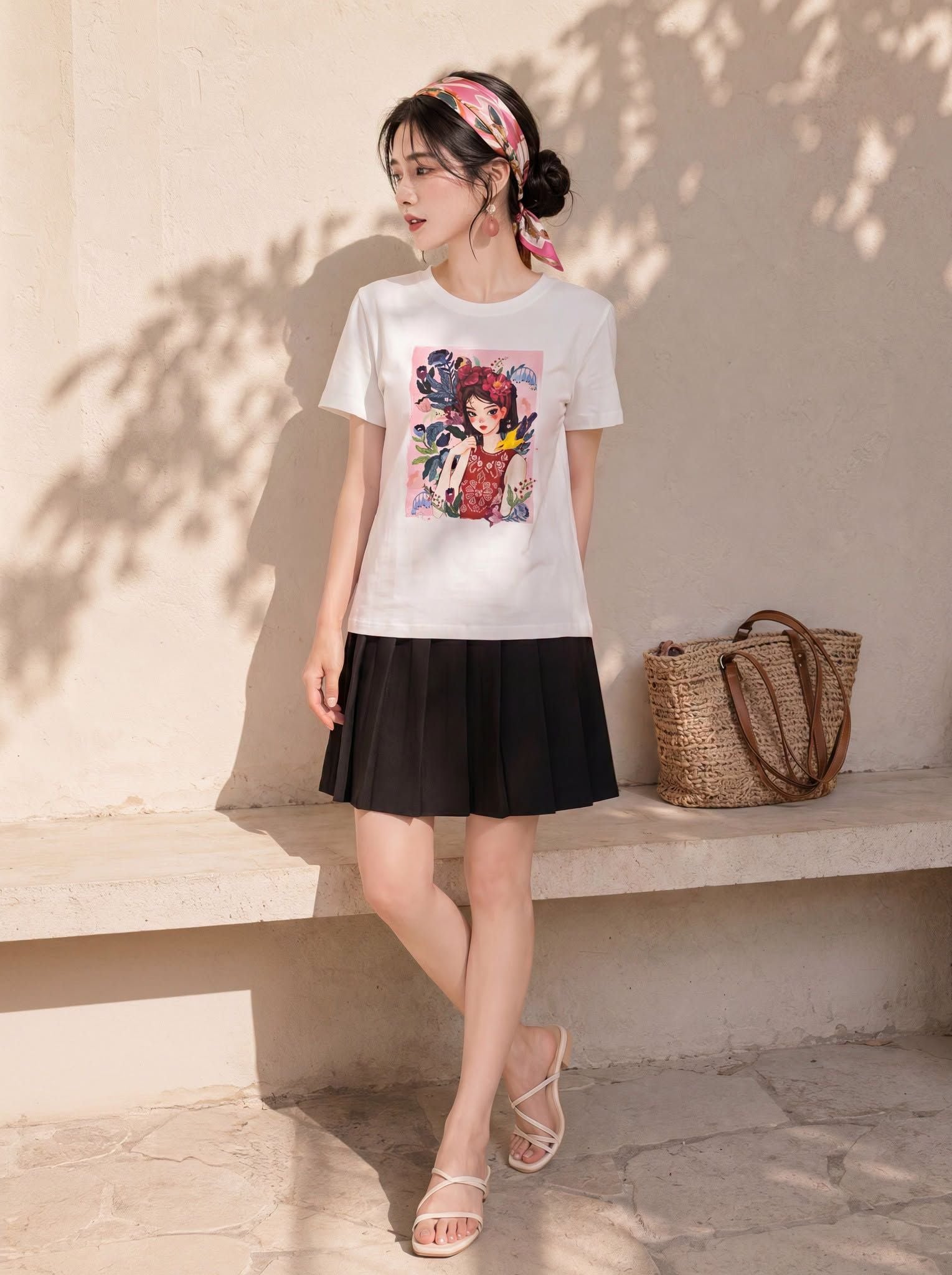  Áo T-shirt trắng in Nàng Tấm 