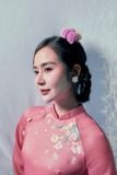  Nguyệt Cầm - Set áo dài tơ hồng Tường Vy 