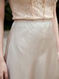  Chân váy lụa dài màu Nâu Champagne 