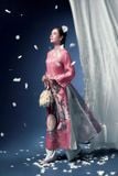  Nguyệt Cầm - Set áo dài tơ hồng Tường Vy 