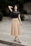  Áo thun ren can mảnh màu đen 