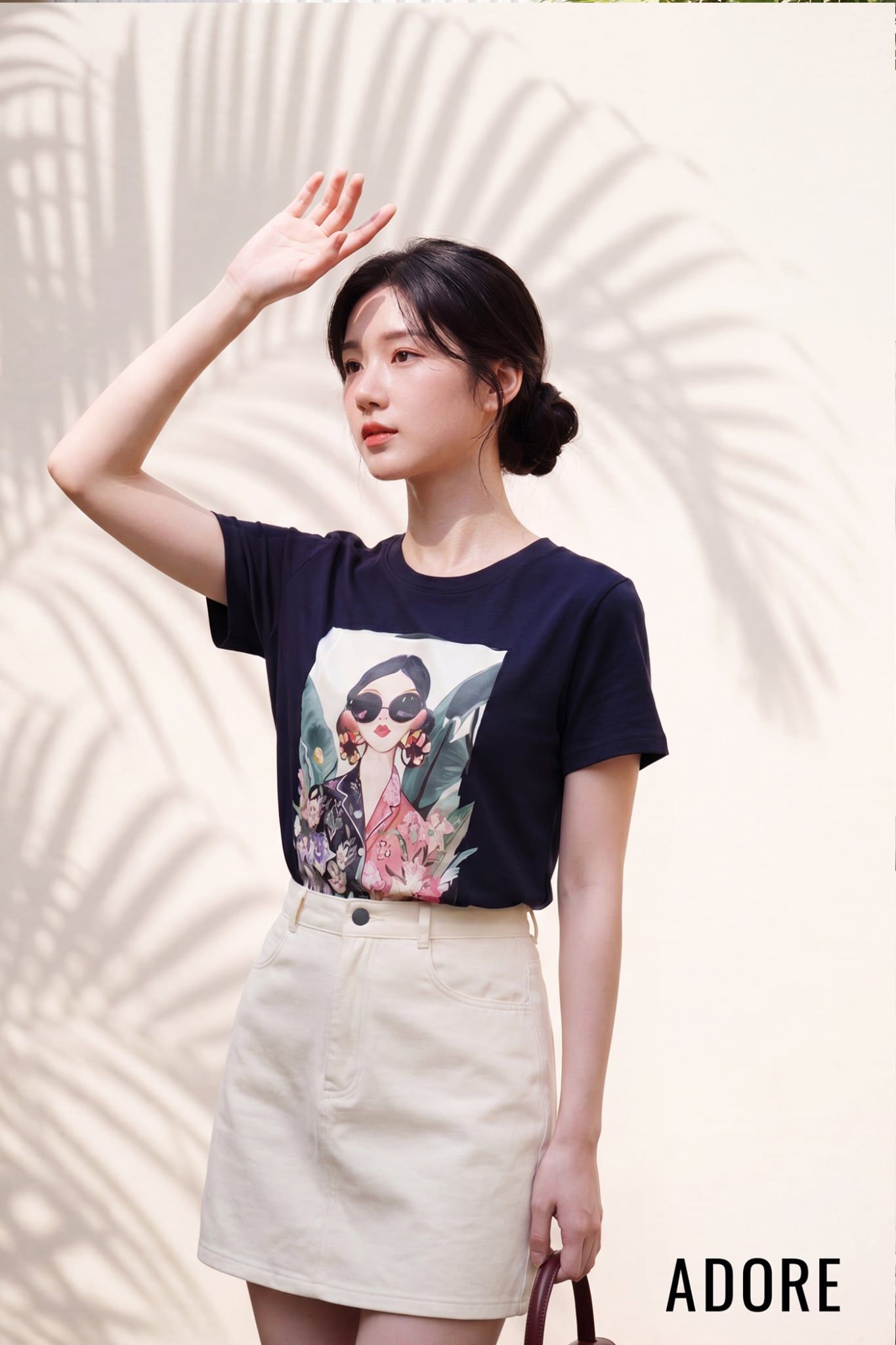  Áo T-shirt navy in Nàng A Mị 