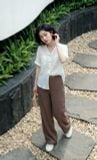  Sơ mi basic cổ V màu trắng 