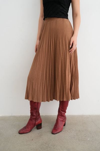 Chân váy dập ly basic chocolate