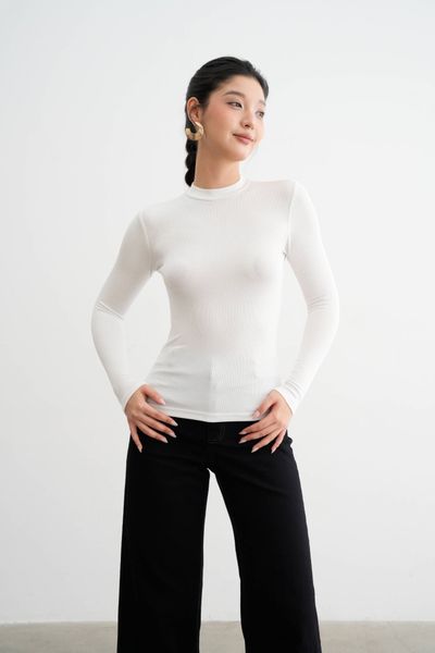 Áo giữ ấm cổ 3cm trắng