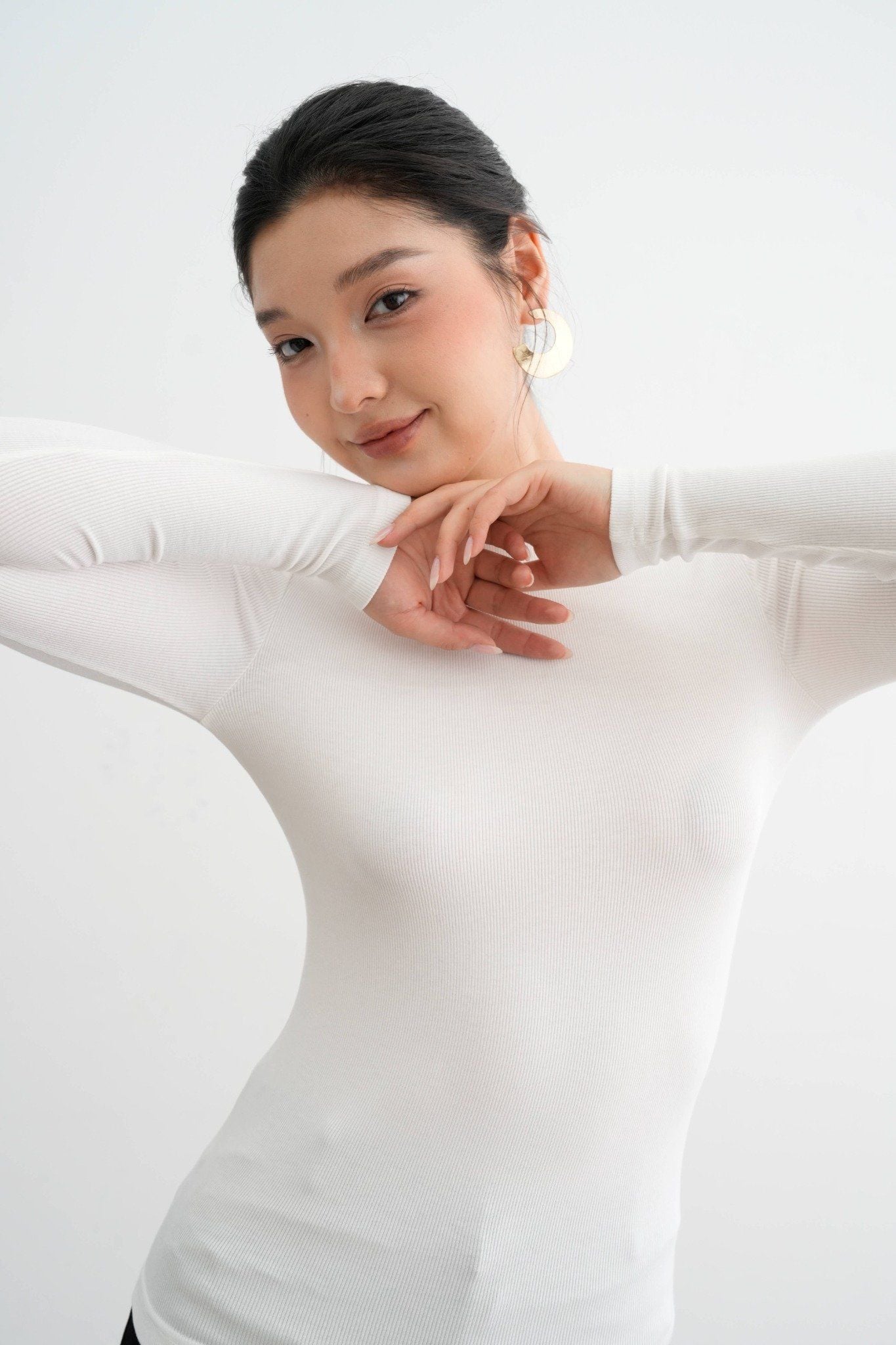 Áo giữ ấm cổ 3cm trắng