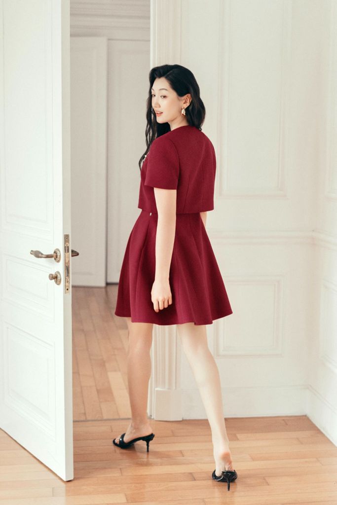 Áo khoác nhỏ mùa hè Đỏ đính charms