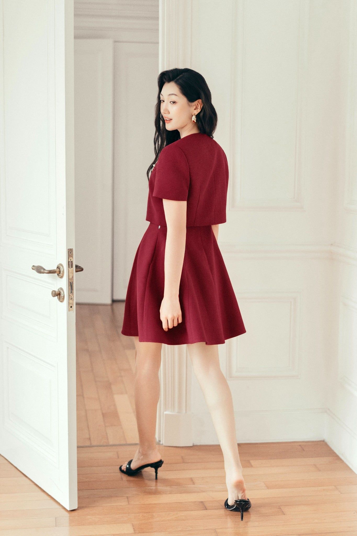 Áo khoác nhỏ mùa hè Đỏ đính charms