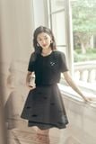  Áo khoác nhỏ mùa hè Đen đính charms 