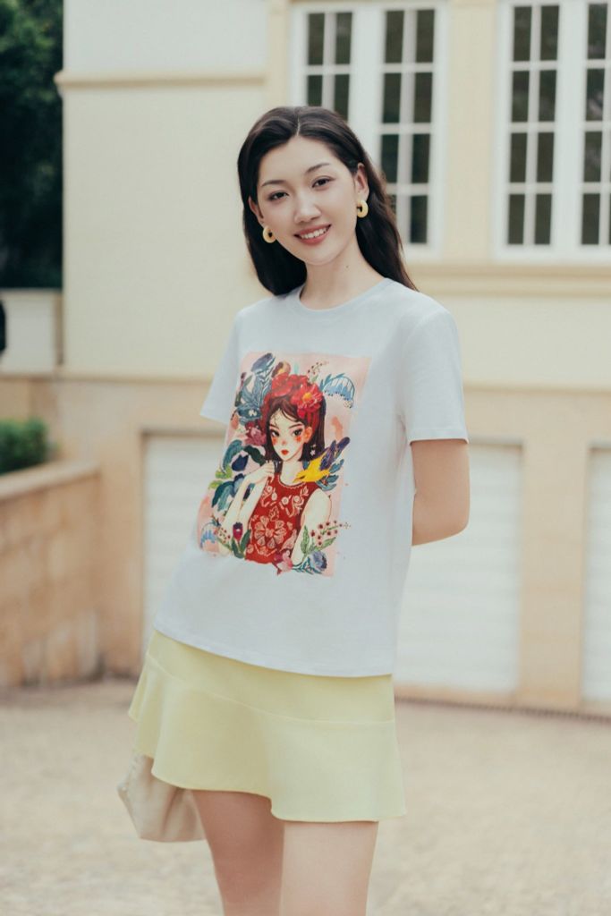 Áo T-shirt trắng in Nàng Tấm