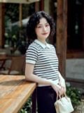  Chân váy midi basic sẻ trước màu đen 