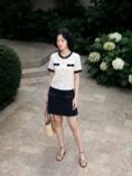  Chân váy A mini basic phối dây lấp lánh Đen 