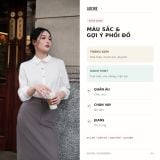  Sơ mi lụa basic trắng kem khuy hoa 