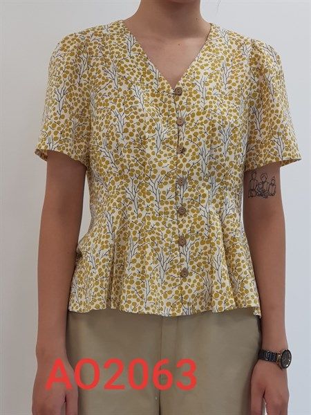 Áo peplum hoa nhí vàng sz XS