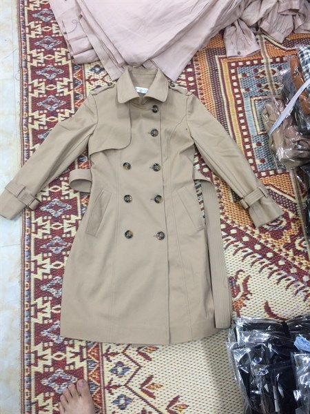 Trench coat kaki be dài sz S