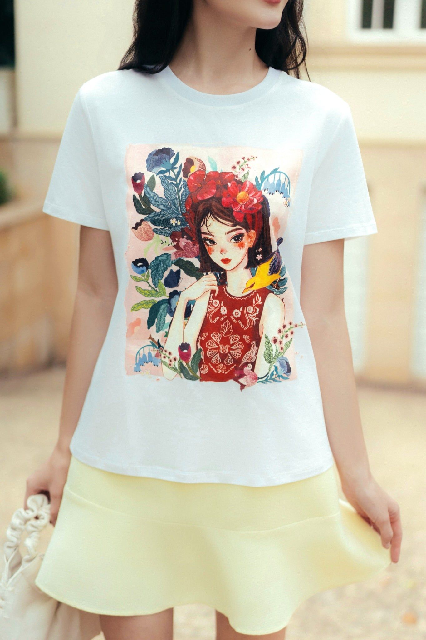 Áo T-shirt trắng in Nàng Tấm