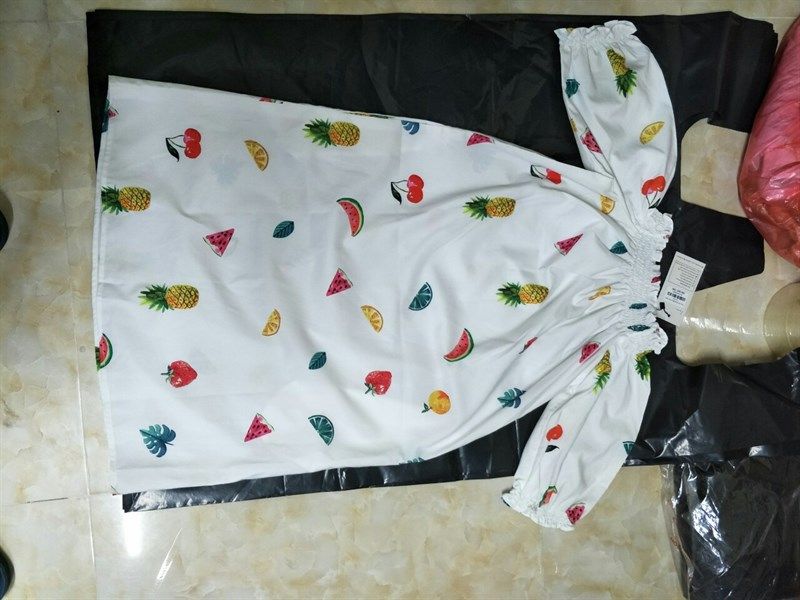Váy off shoulder hoa quả sz L