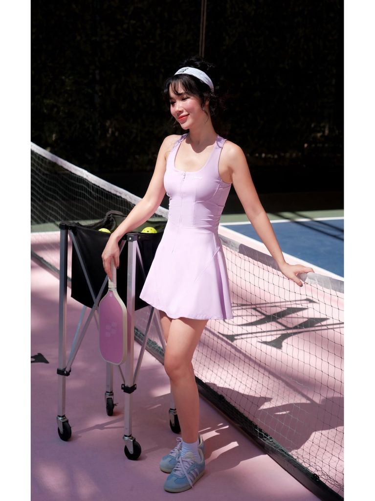 Đầm thể thao kéo khoá lilla - tím Lilac