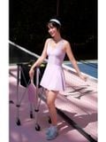  Đầm thể thao kéo khoá lilla - tím Lilac 