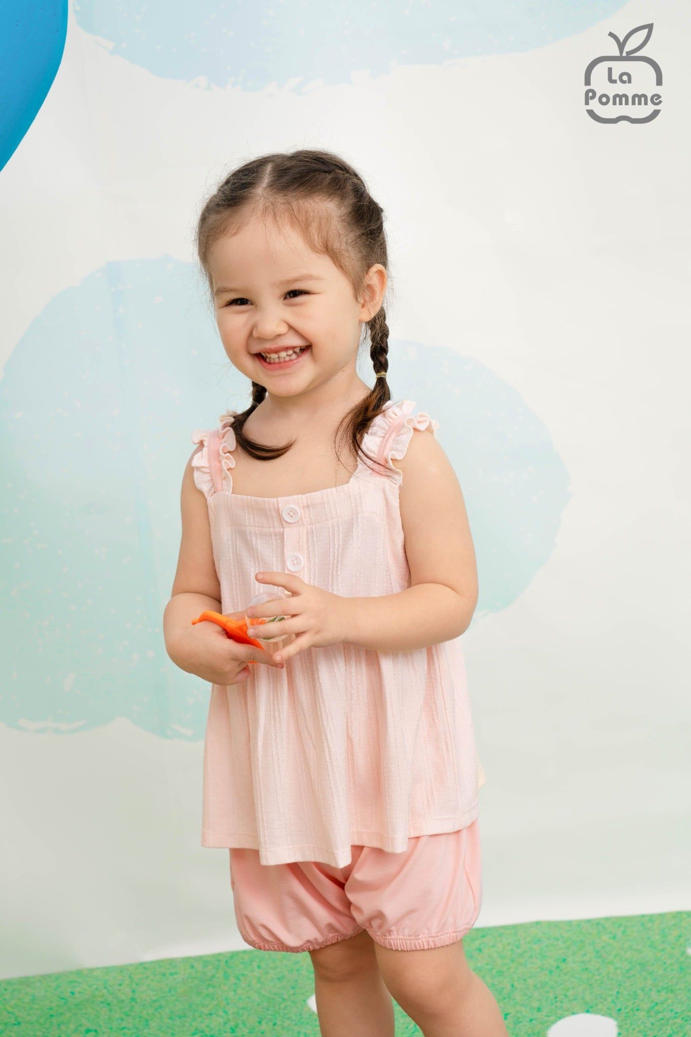  Bộ sát nách La Pomme viền bèo hè xinh mát dịu 