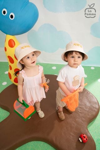  Bộ sát nách La Pomme viền bèo hè xinh mát dịu 