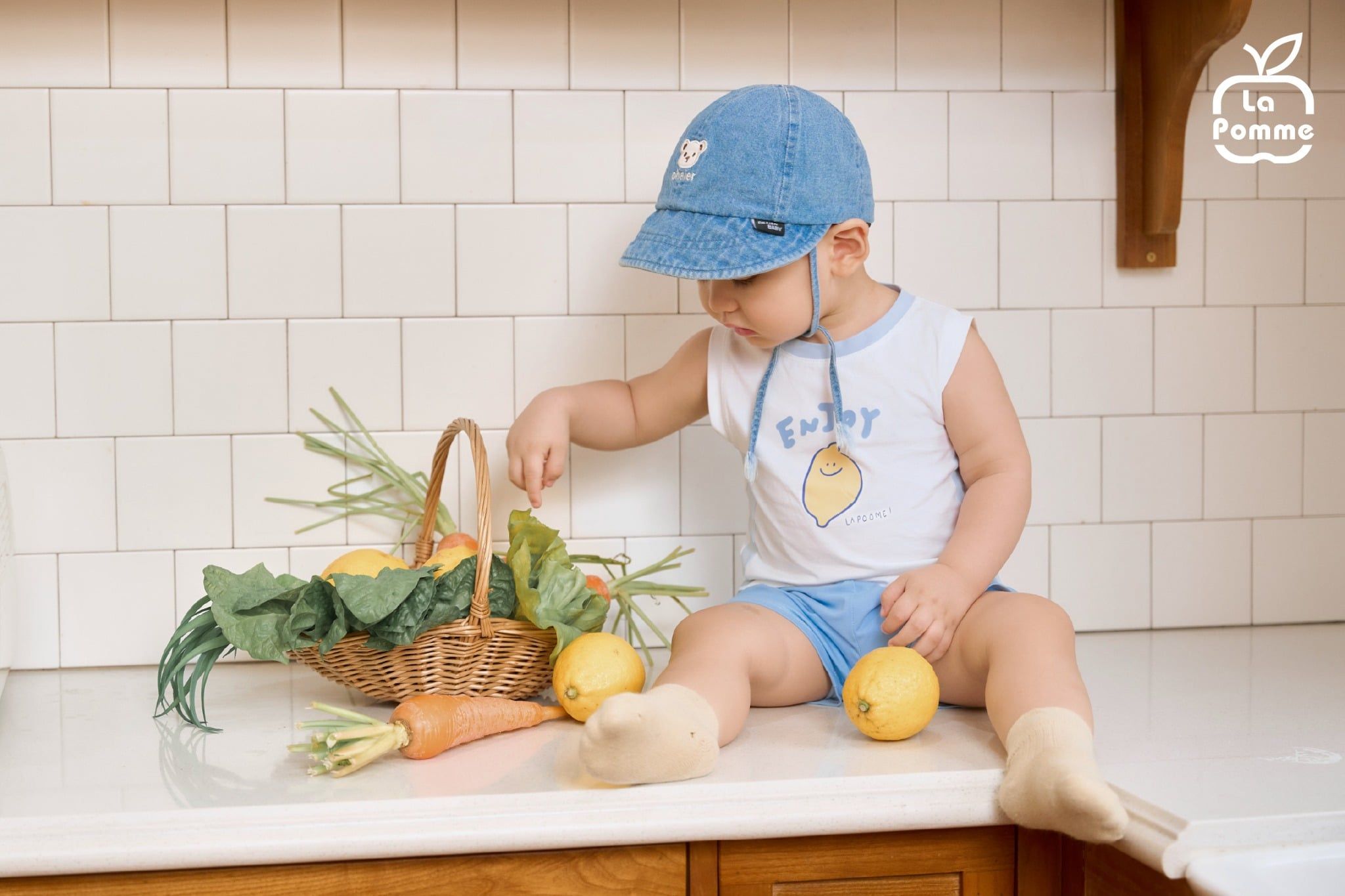  Bộ sát nách La Pomme chanh vàng ngộ nghĩnh 
