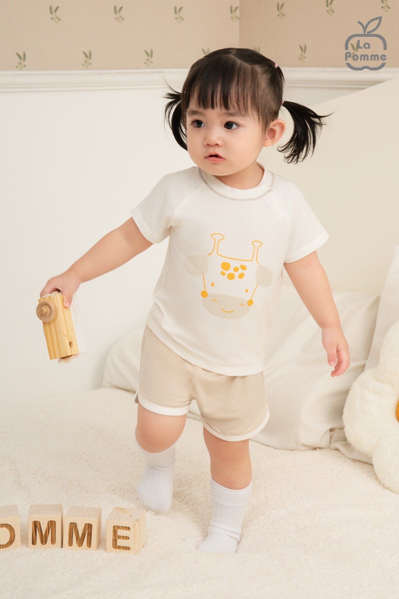  Bộ cộc tay La Pomme phối viền năng động 