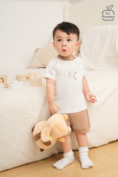  Bộ cộc tay La Pomme sóc nâu và hạt dẻ 