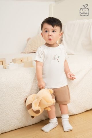  Bộ cộc tay La Pomme sóc nâu và hạt dẻ 