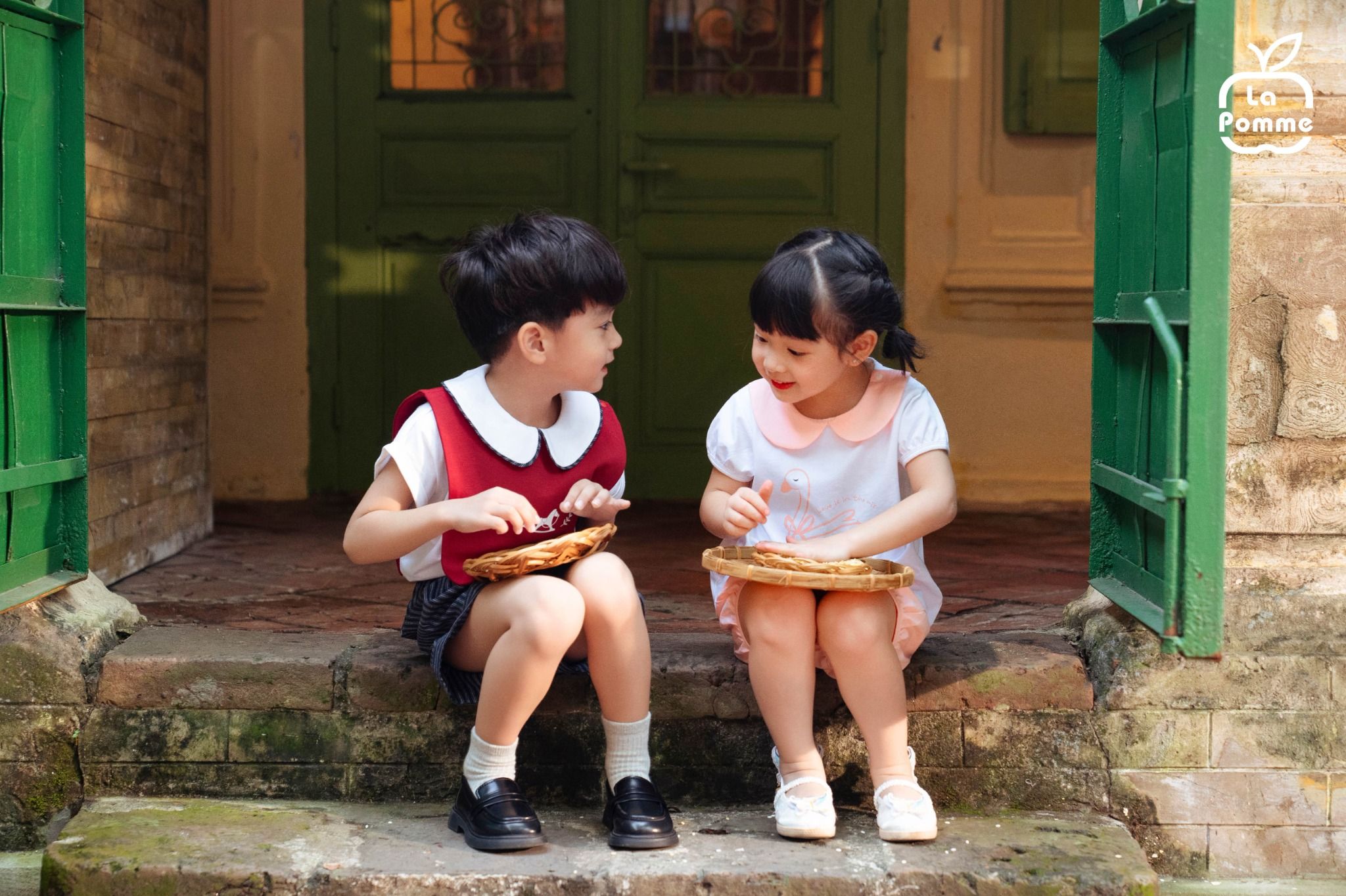  Bộ cộc tay La Pomme phối bèo thiên nga hoạt bát 