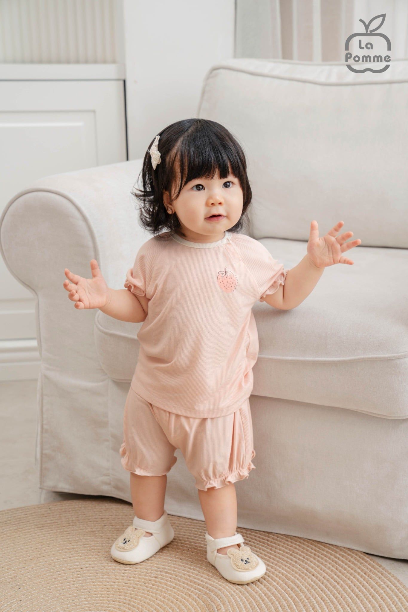  Bộ cộc tay La Pomme bèo nhún dâu tây ngọt ngào 