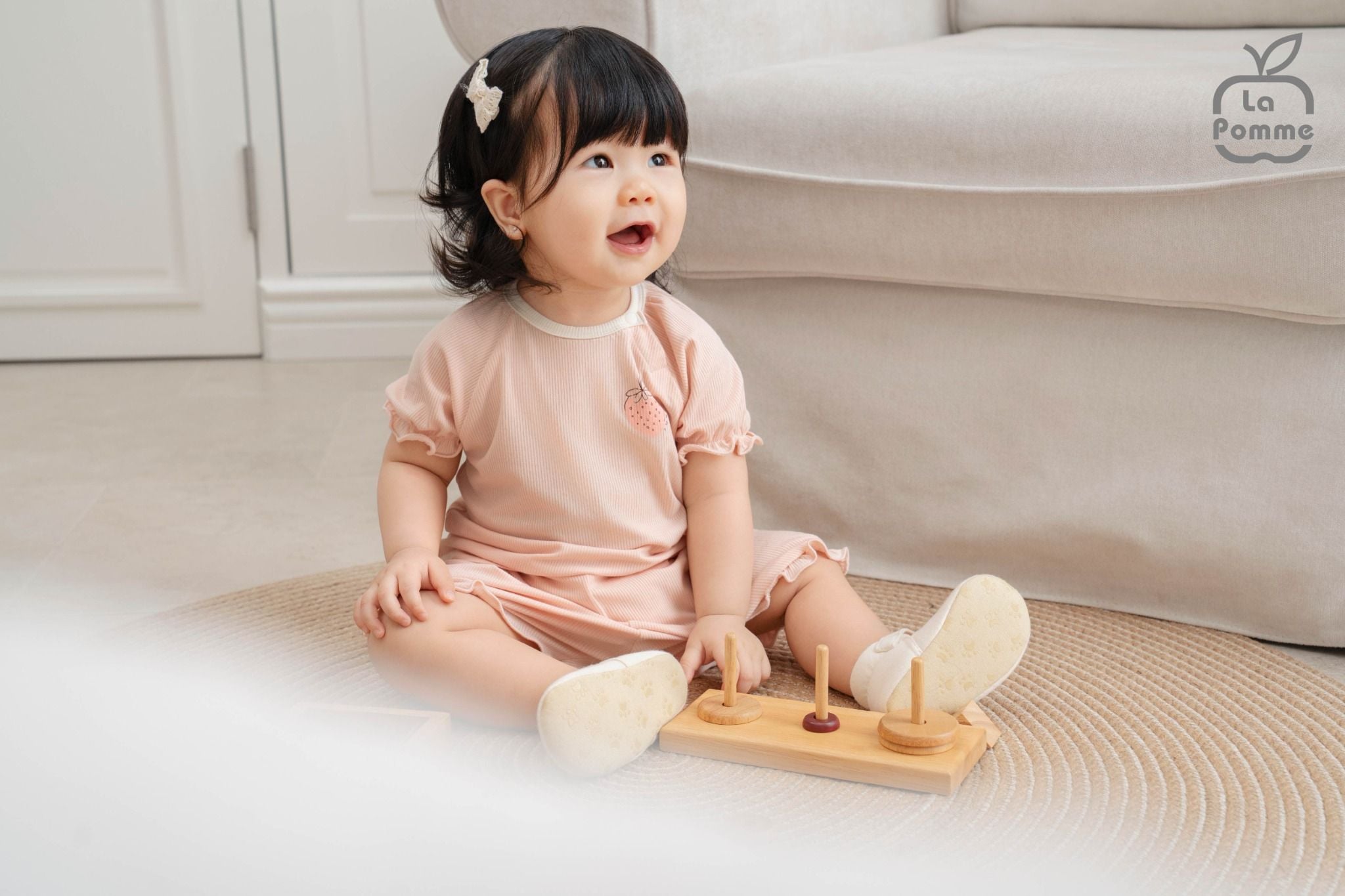  Bộ cộc tay La Pomme bèo nhún dâu tây ngọt ngào 