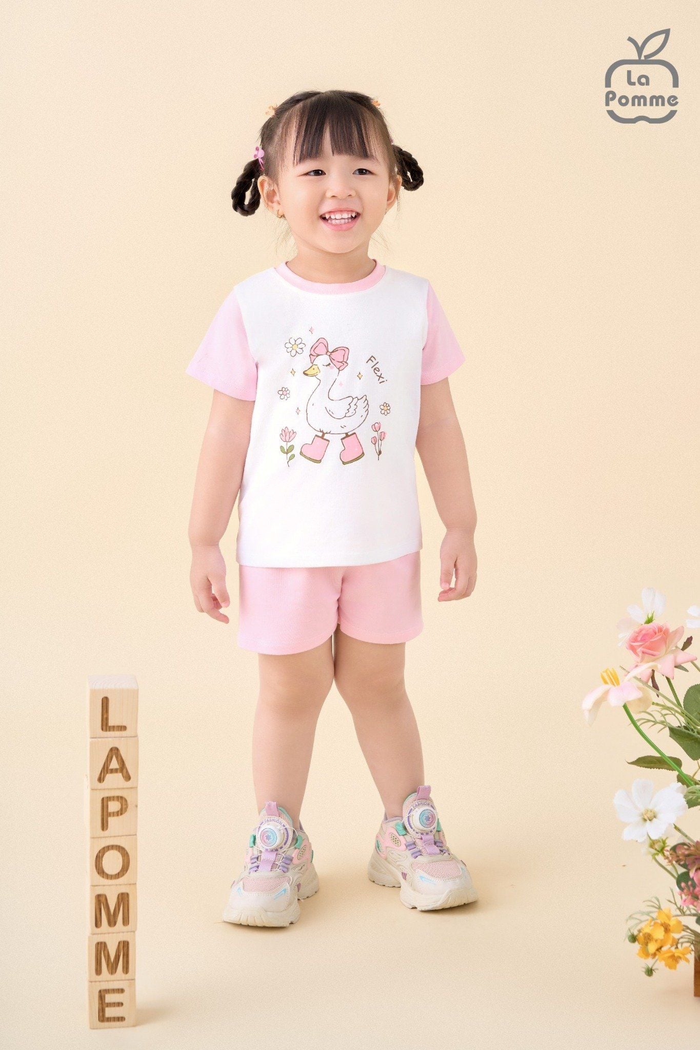  Bộ cộc tay La Pomme phối màu 