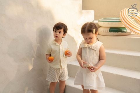  Bộ cộc tay La Pomme áo cách điệu thời trang du lịch biển 