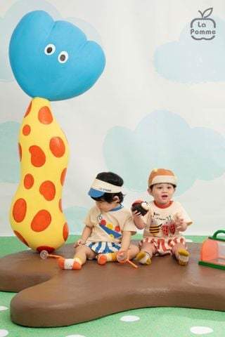  Bộ cộc tay La Pomme đoàn nhà đậu vui chơi 